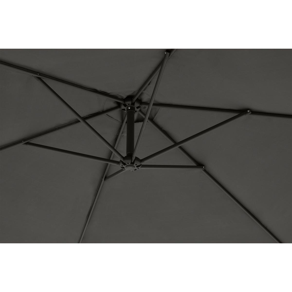 Cantilever Parasol, 3m, Grey Powder-Coated Steel & Fabric – image 6