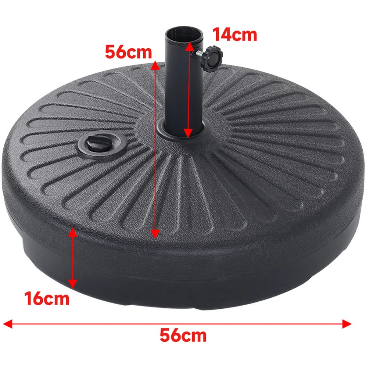 Heavy-duty Round Garden Parasol Base - Black – image 3
