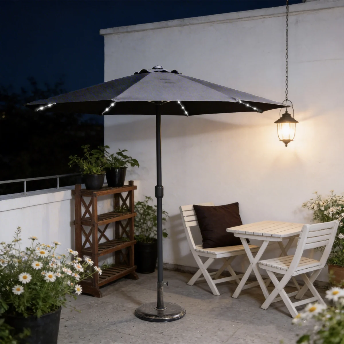 Abrihome Patio Umbrella with Double Vent ¿ Coated Waterproof Fabric, Crank Handle, Ideal for Garden - Beige / 250cm – image 18