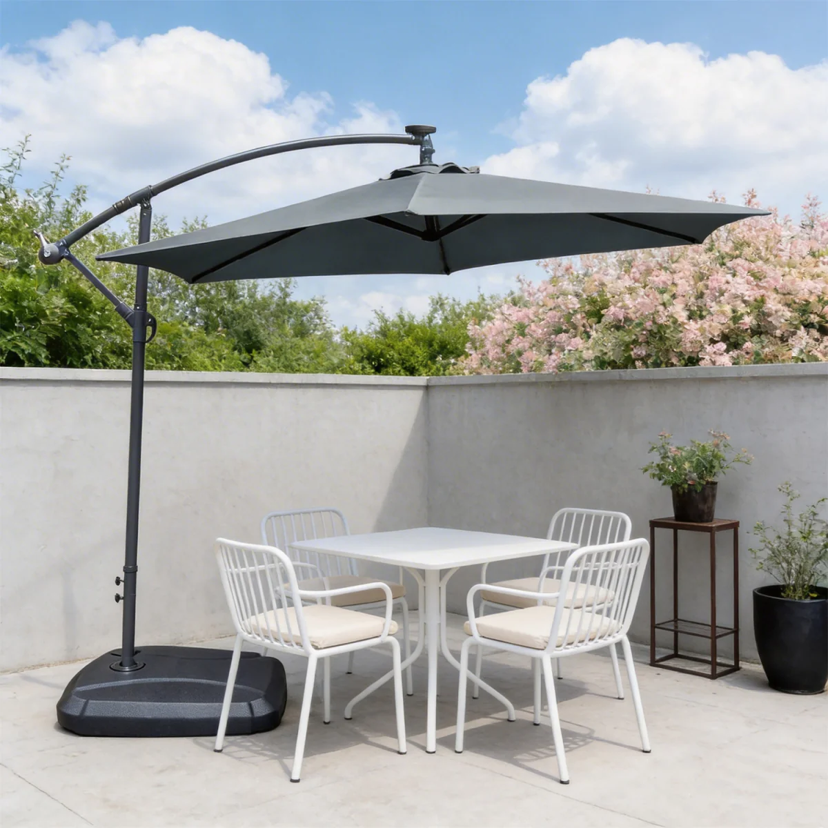 Abrihome Patio Umbrella with Double Vent ¿ Coated Waterproof Fabric, Crank Handle, Ideal for Garden - Beige / 250cm – image 3