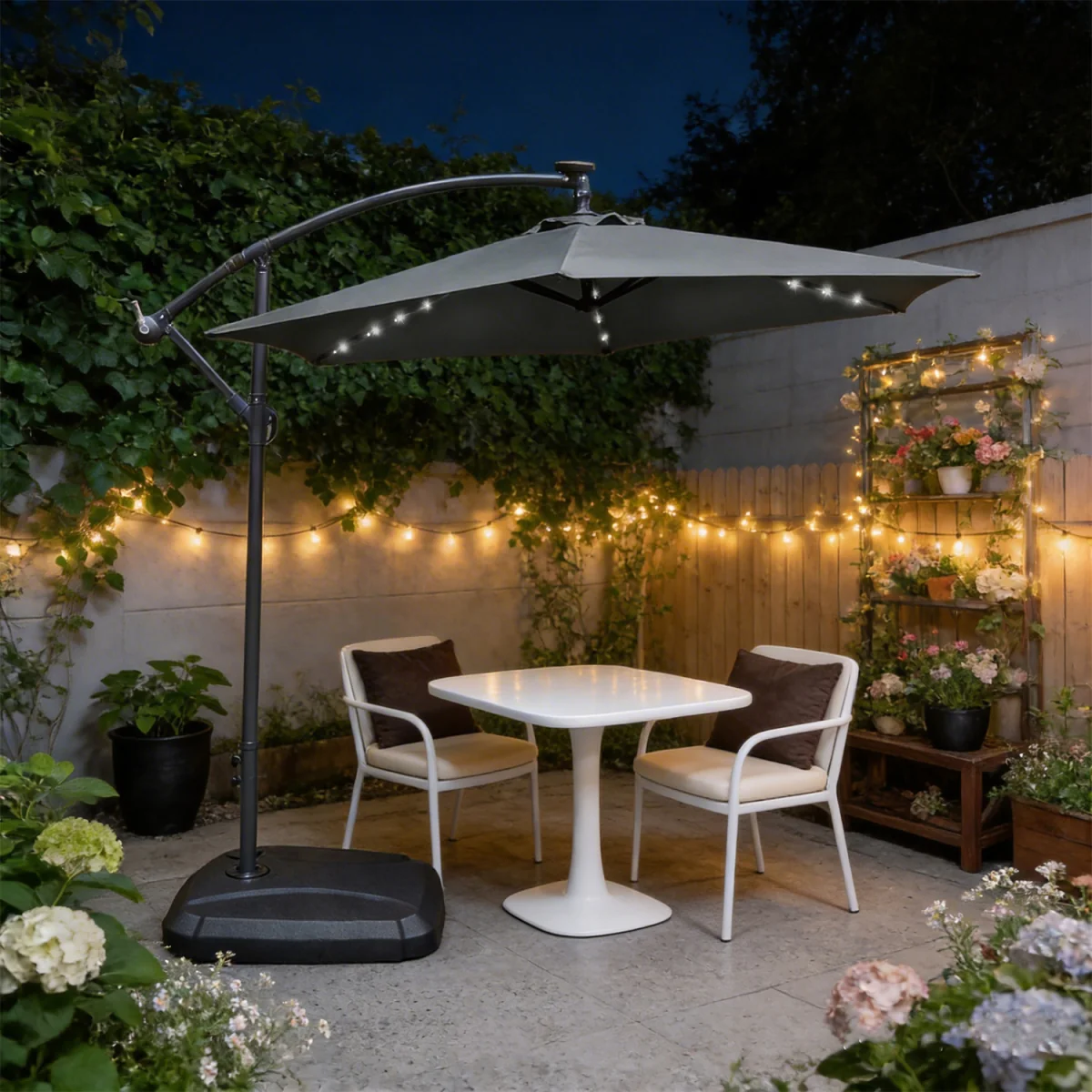Abrihome Patio Umbrella with Double Vent ¿ Coated Waterproof Fabric, Crank Handle, Ideal for Garden - Beige / 250cm – image 37