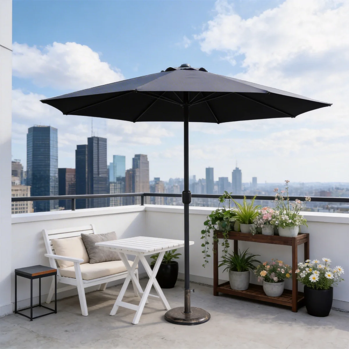 Abrihome Patio Umbrella with Double Vent ¿ Coated Waterproof Fabric, Crank Handle, Ideal for Garden - Beige / 250cm – image 38