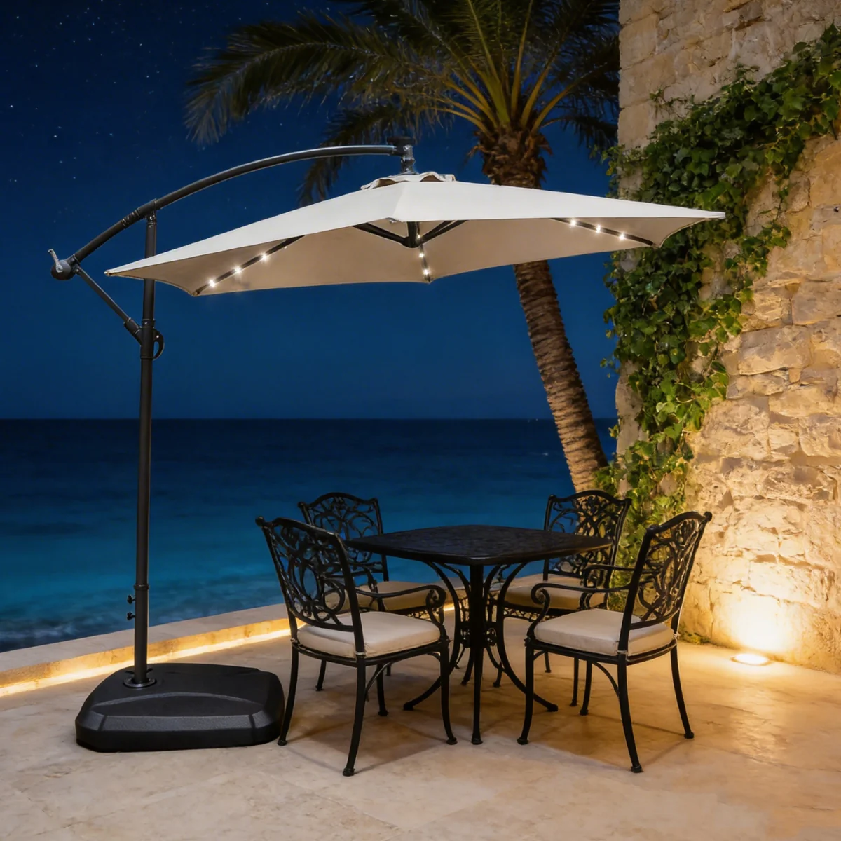 Abrihome Patio Umbrella with Double Vent ¿ Coated Waterproof Fabric, Crank Handle, Ideal for Garden - Beige / 250cm – image 44