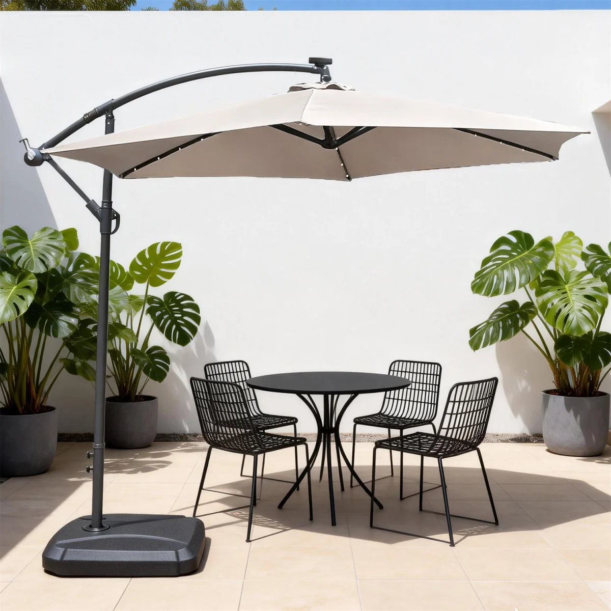 Abrihome Patio Umbrella with Double Vent ¿ Coated Waterproof Fabric, Crank Handle, Ideal for Garden - Beige / 250cm – image 49