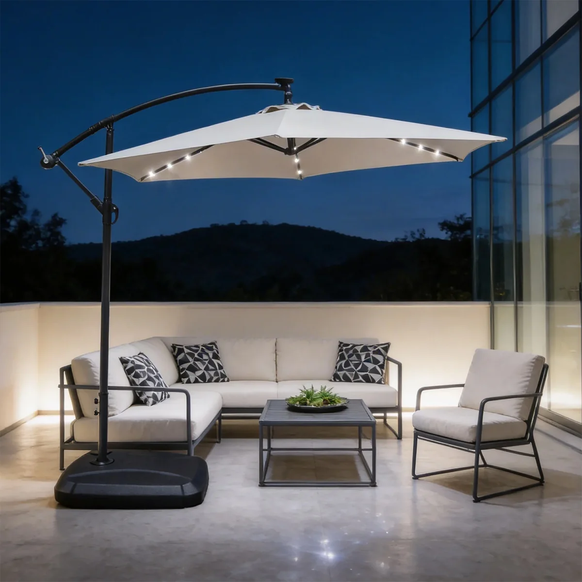 Abrihome Patio Umbrella with Double Vent ¿ Coated Waterproof Fabric, Crank Handle, Ideal for Garden - Beige / 250cm – image 51
