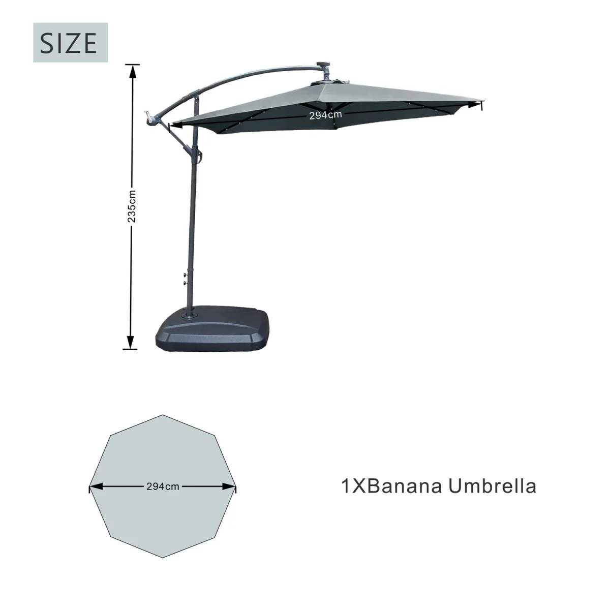 Abrihome Patio Umbrella with Double Vent ¿ Coated Waterproof Fabric, Crank Handle, Ideal for Garden - Beige / 250cm – image 60