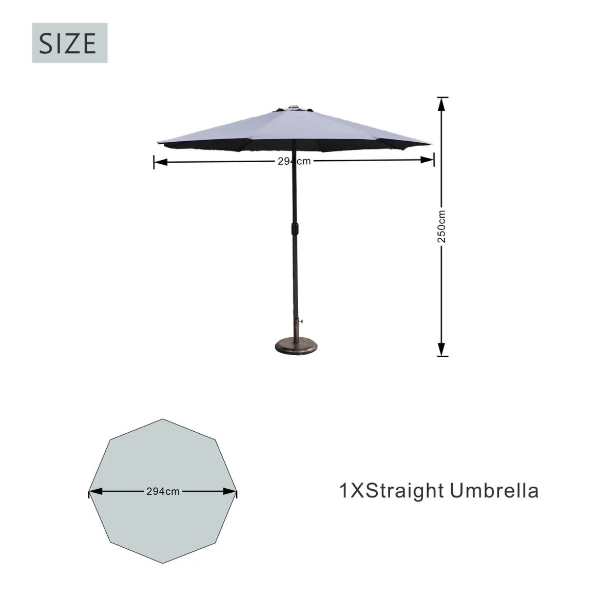 Abrihome Patio Umbrella with Double Vent ¿ Coated Waterproof Fabric, Crank Handle, Ideal for Garden - Beige / 250cm – image 61