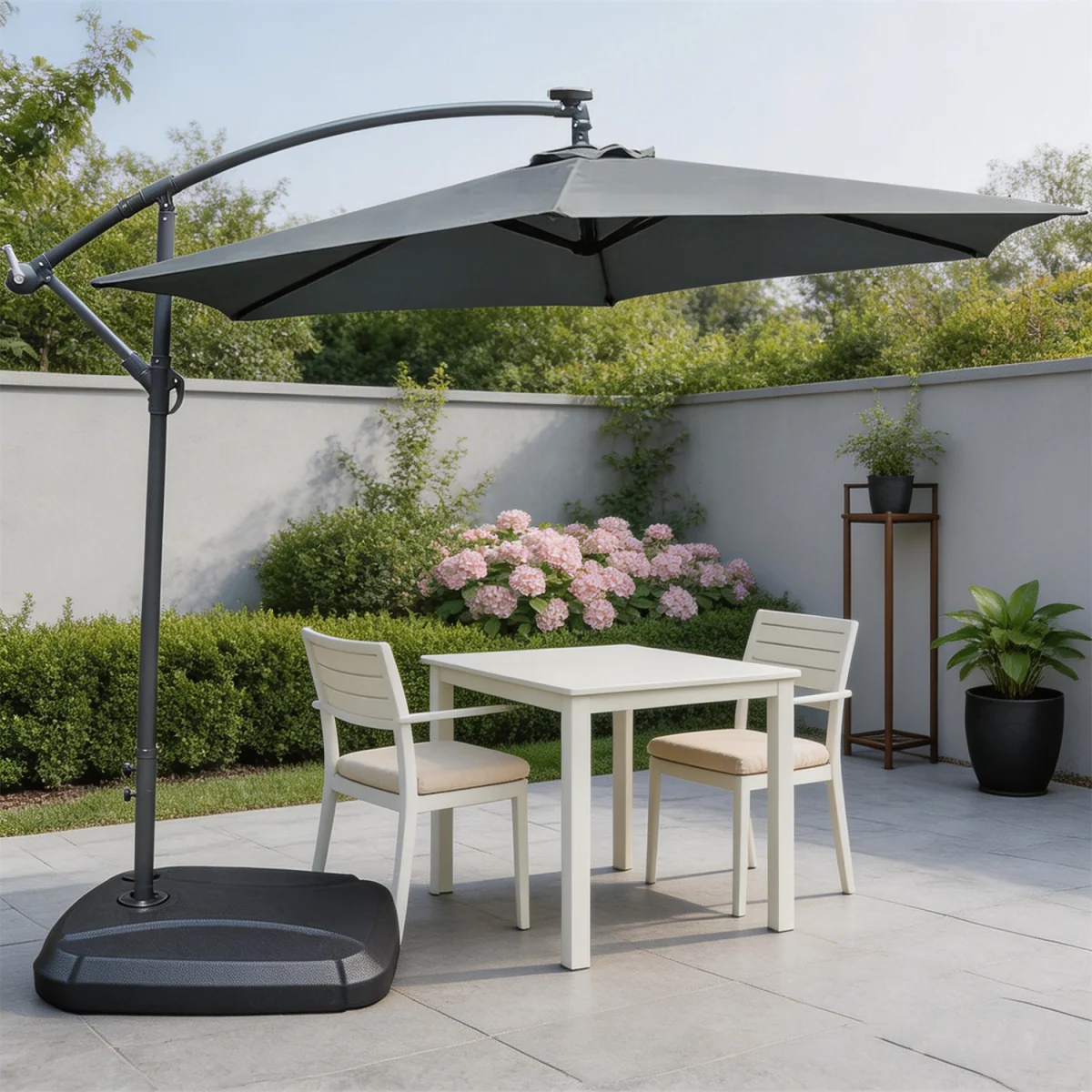 Abrihome Patio Umbrella with Double Vent ¿ Coated Waterproof Fabric, Crank Handle, Ideal for Garden - Beige / 250cm – image 8