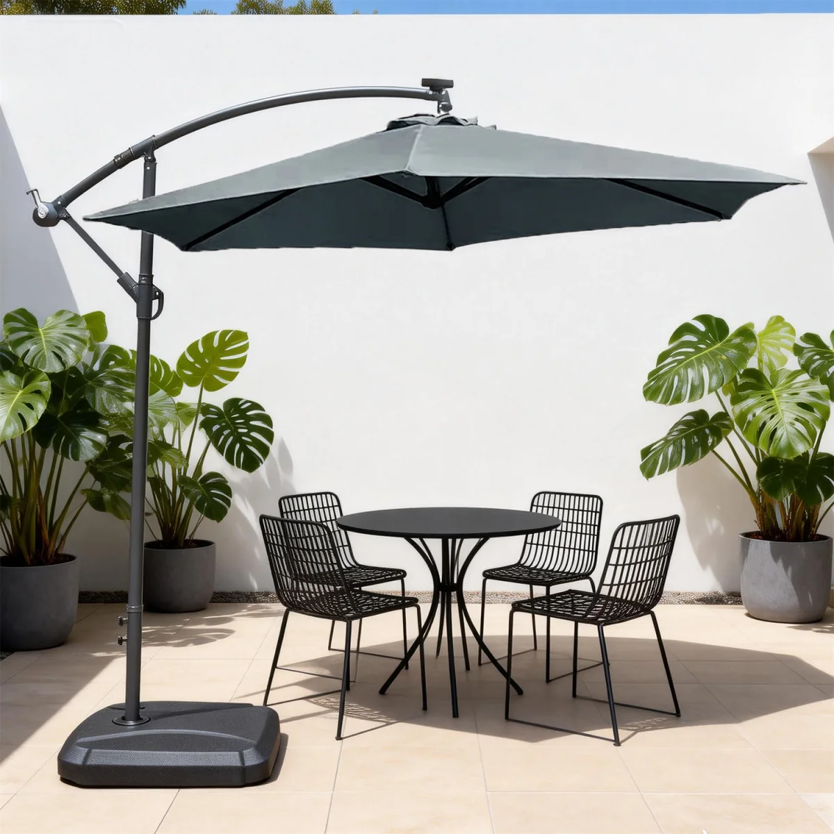 Abrihome Patio Umbrella with Double Vent ¿ Coated Waterproof Fabric, Crank Handle, Ideal for Garden - Beige / 250cm – image 9