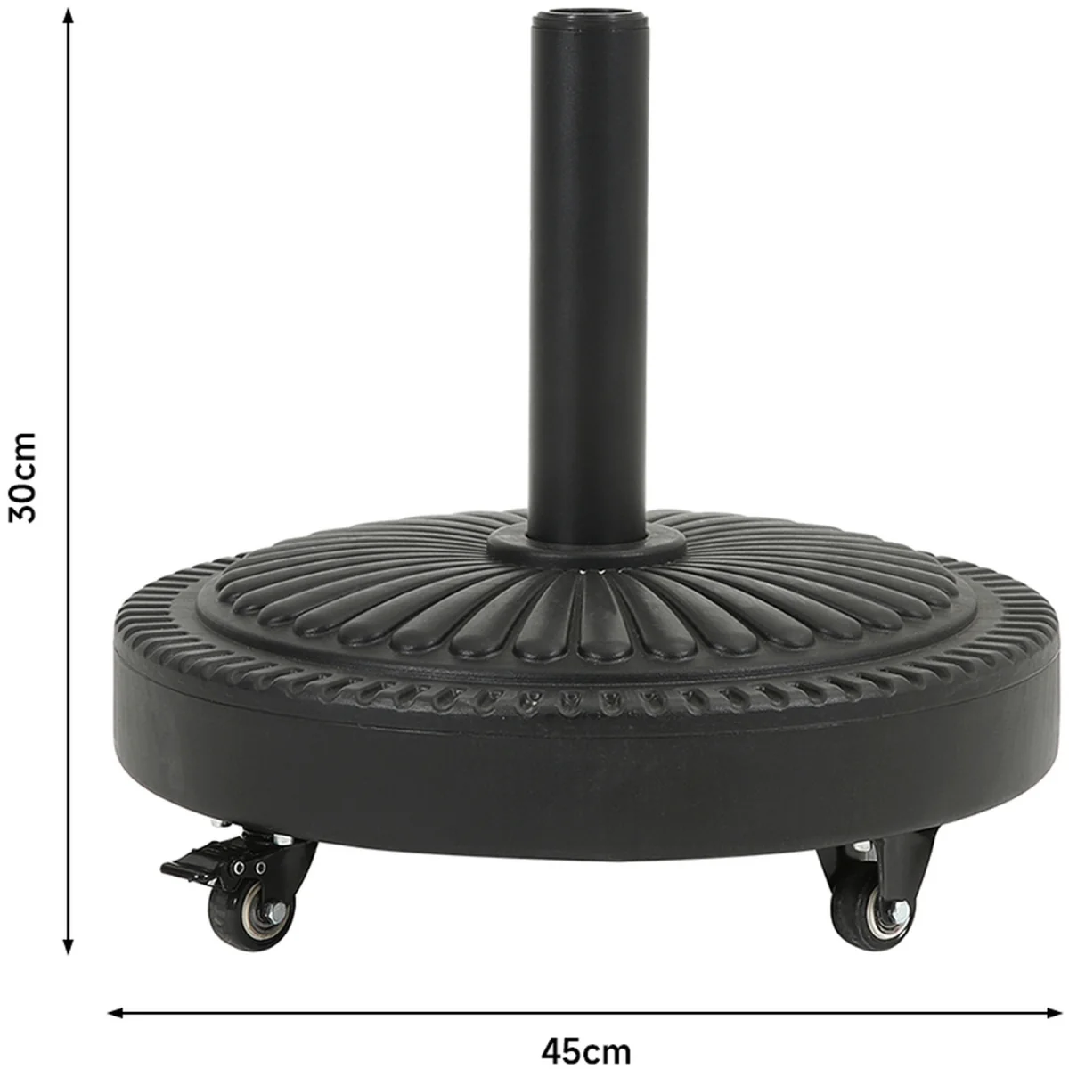 Cement Parasol Base with Wheels - Black – image 3