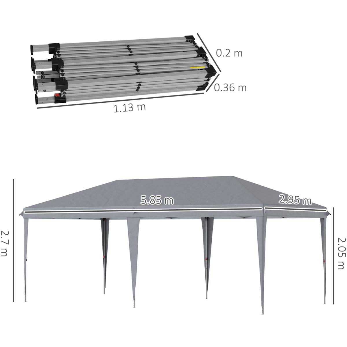 6 x 3M Garden Large Gazebo - Grey – image 3