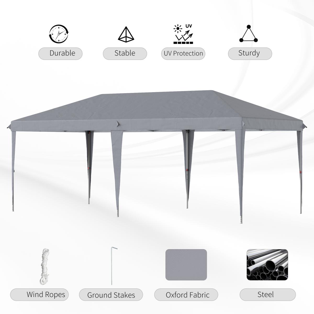 6 x 3M Garden Large Gazebo - Grey – image 6