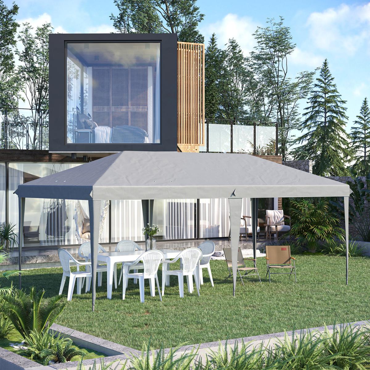 6 x 3M Garden Large Gazebo - Grey – image 1