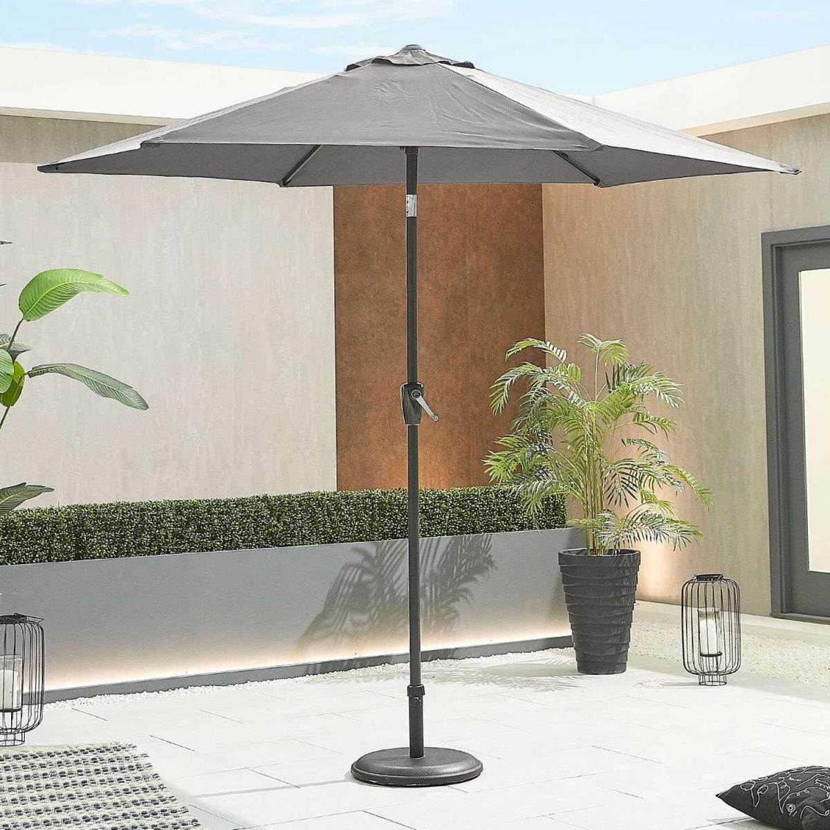 Antigua Aluminium Parasol - 2.7m Round - Grey – image 1