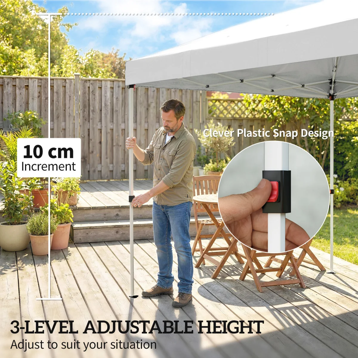 Outsunny 3 x 6 m Pop Up Gazebo, UPF50+ Wedding Party Tent Marquee - White – image 5