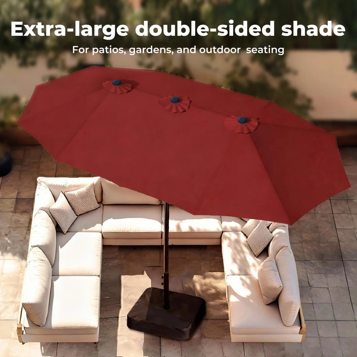 Mountview Large Parasol Patio Umbrella Outdoor Garden Pool Sunshade - Red – image 4
