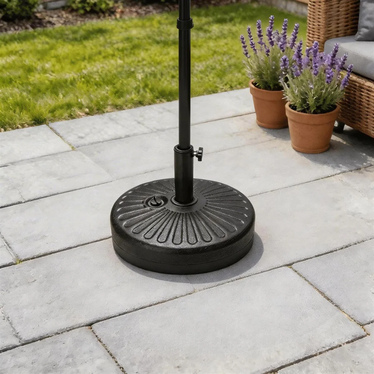 Basque Black Plastic Parasol Base  - Black – image 3