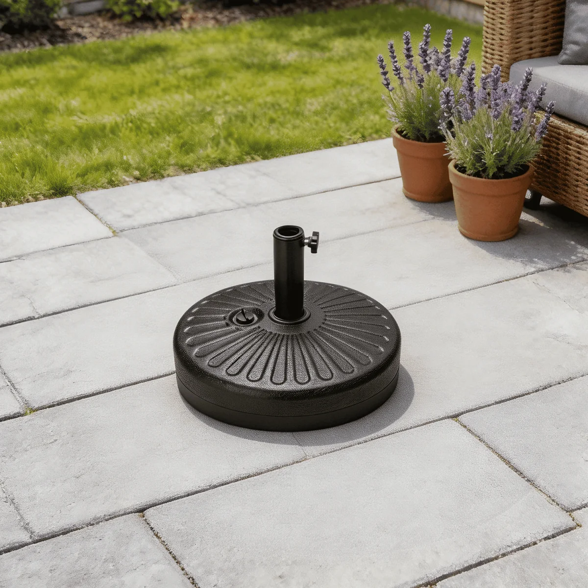 Basque Black Plastic Parasol Base  - Black – image 4