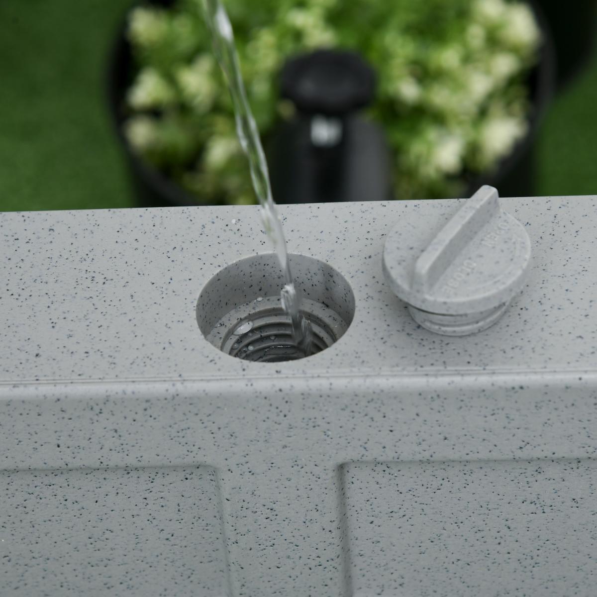 24kg Water Filled Garden Parasol Base Stand with Wheels - Light Grey – image 6