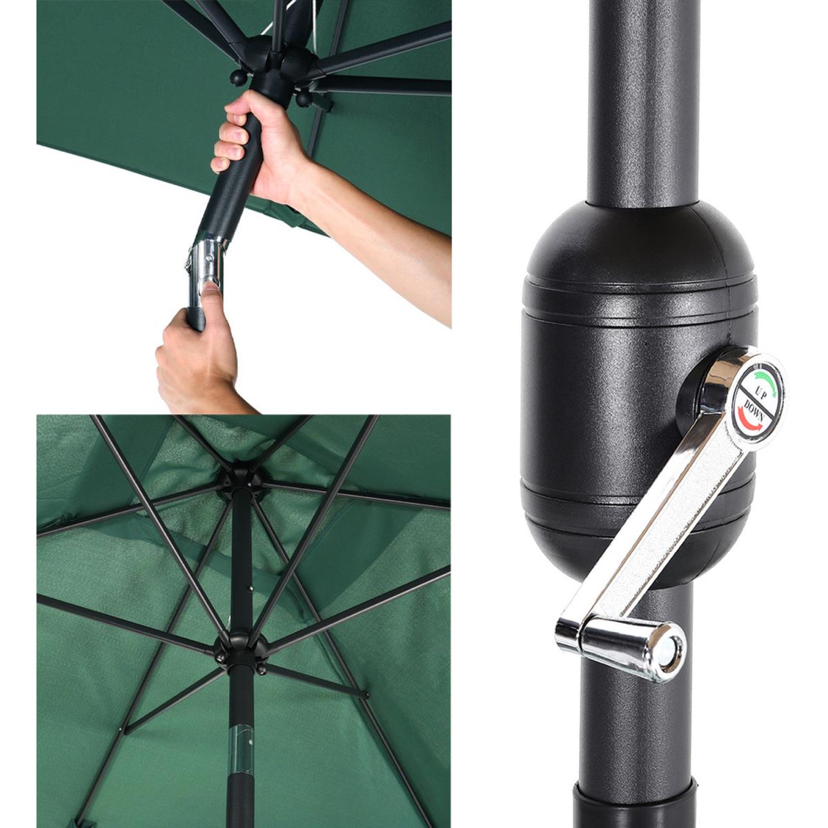 3M Rectangular Traditional Parasol - Dark Green – image 5