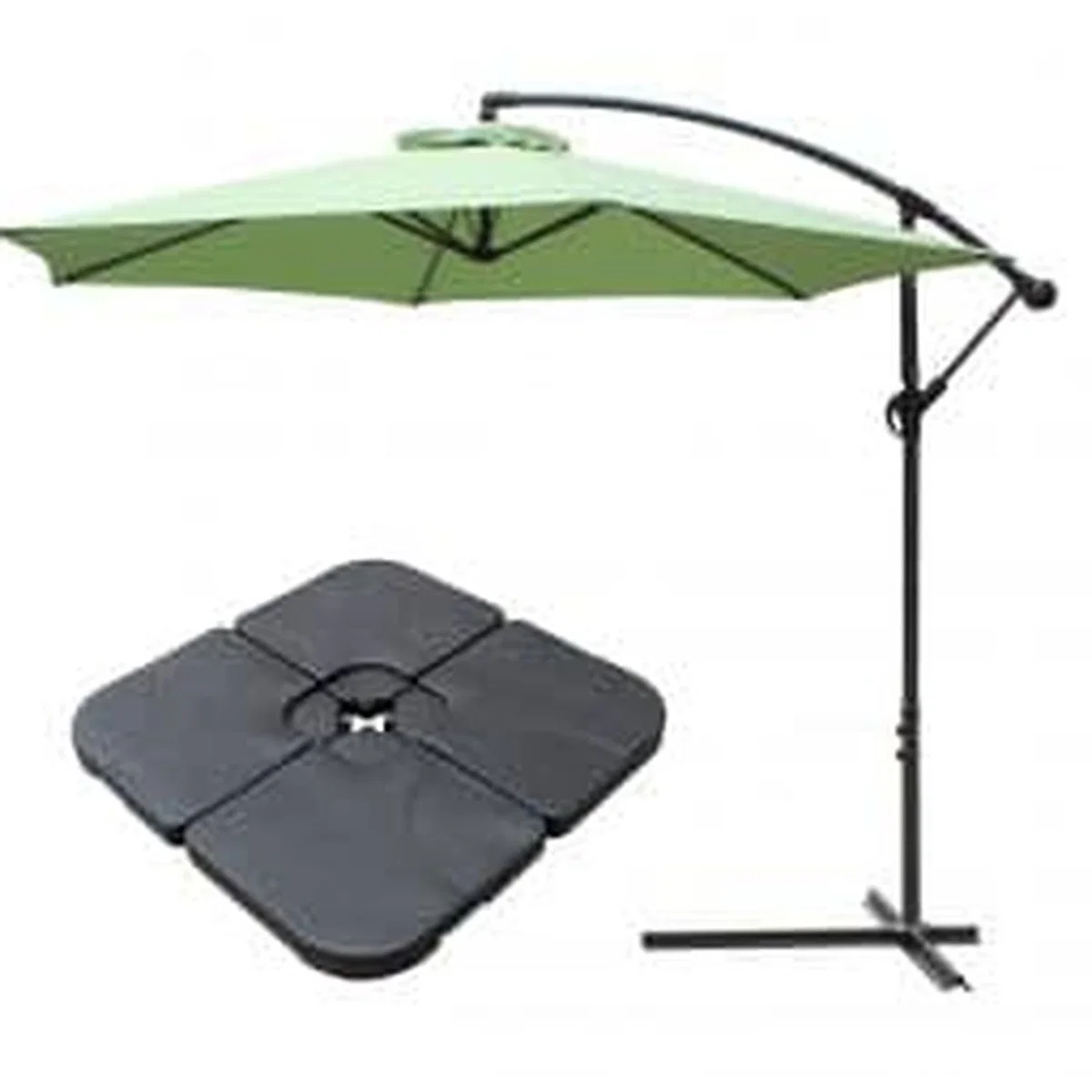 Ross James Luxury Garden Furniture Parasol with Base Weights - Green – image 2