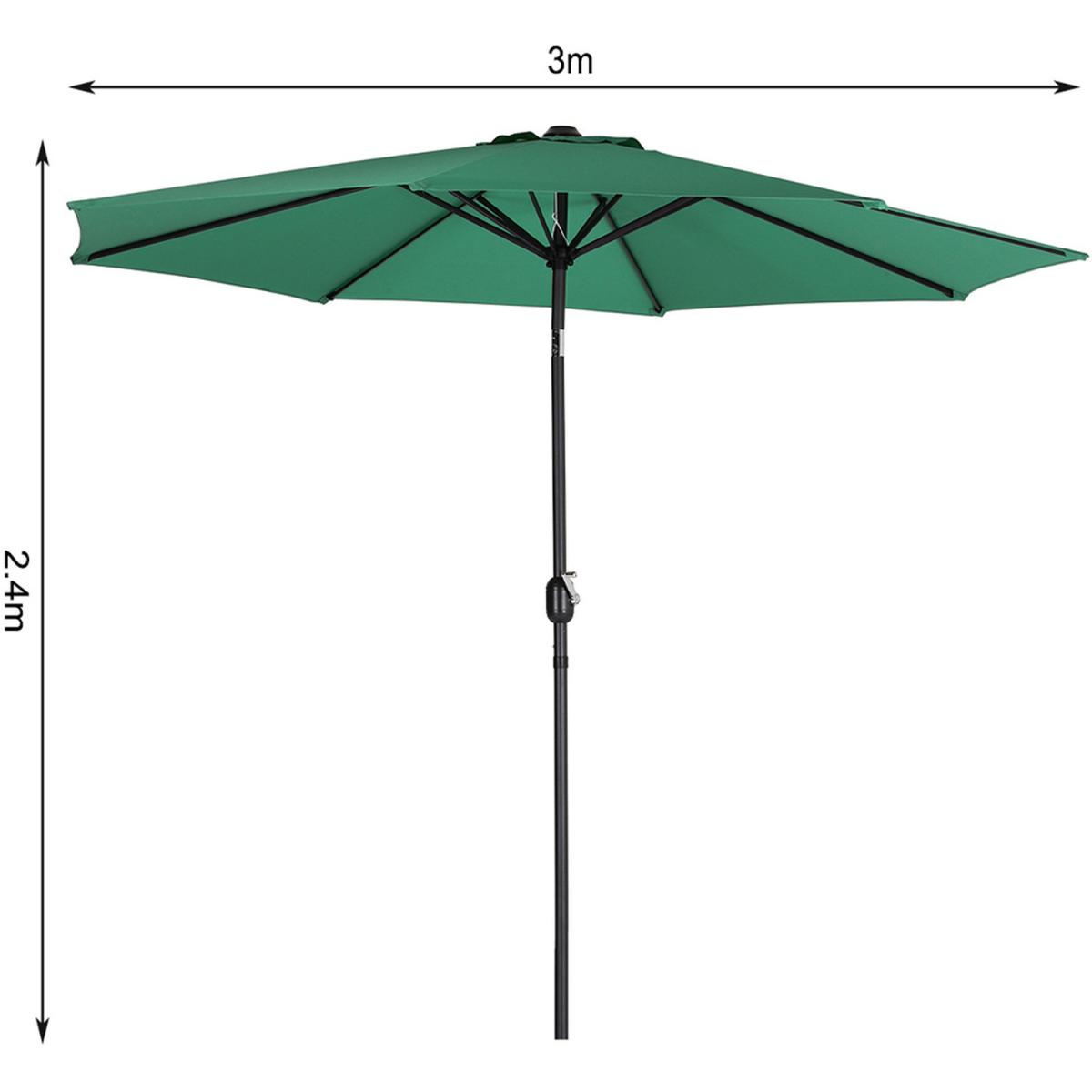 3M Traditional Parasol With Round Umbrella Stand - Dark Green – image 11