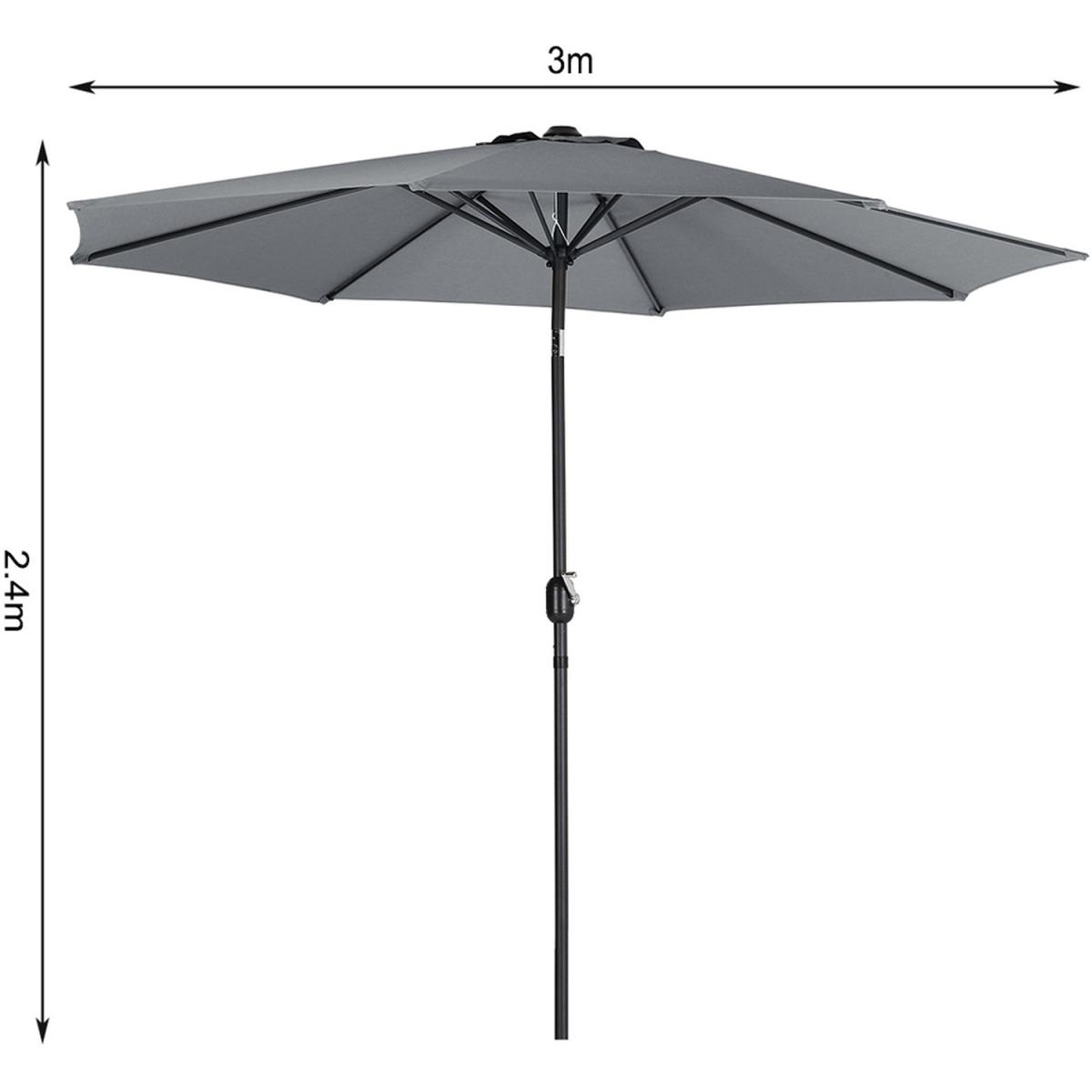 3M Traditional Parasol With Round Umbrella Stand - Dark Green – image 24