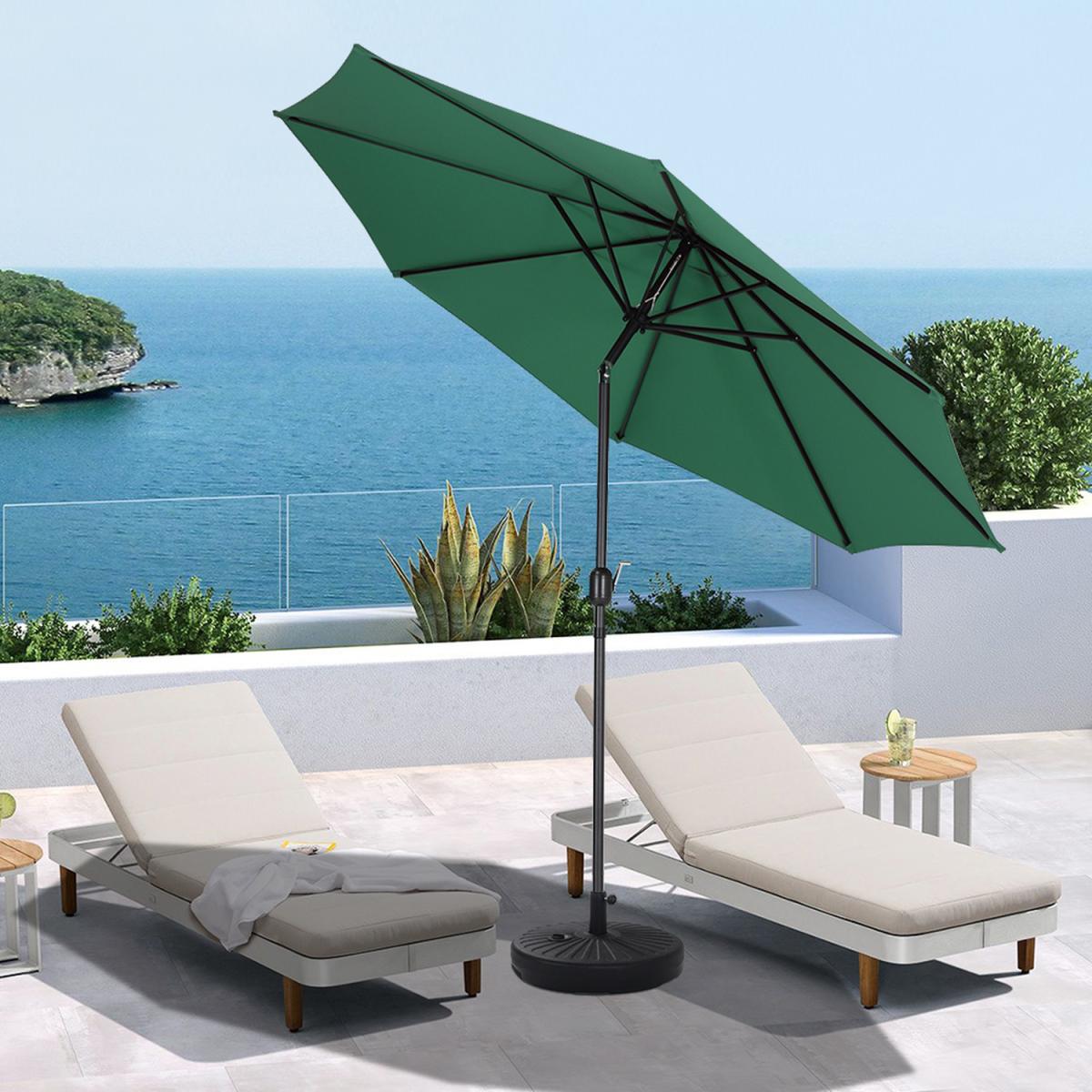 3M Traditional Parasol With Round Umbrella Stand - Dark Green – image 1