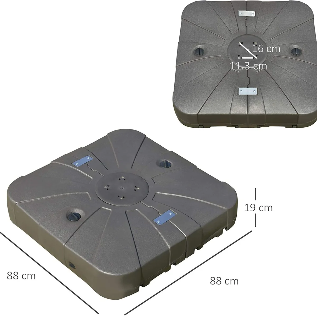 Square Parasol Base with Wheels - Brown – image 3