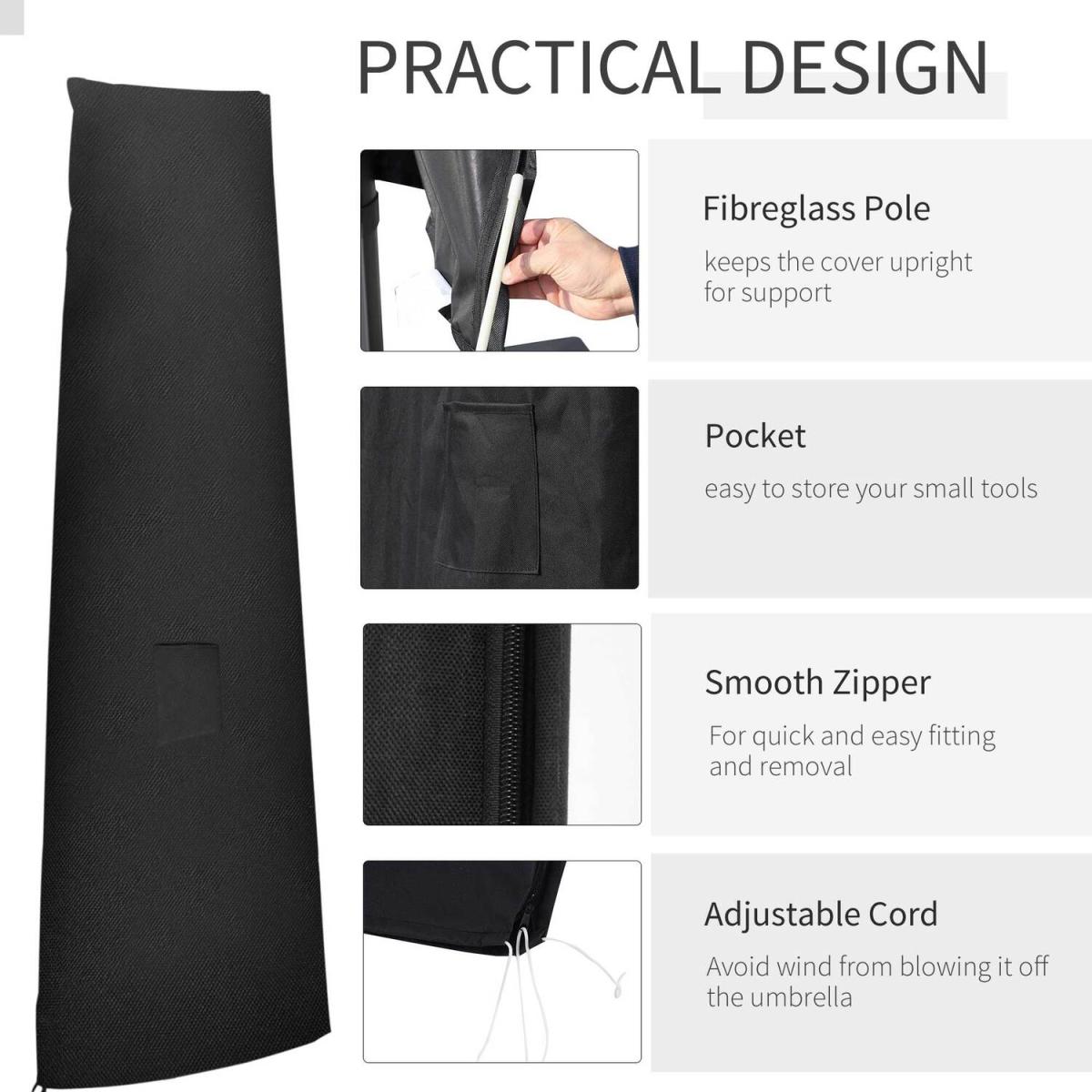 Parasol Umbrella Cover Weatherproof Cantilever - Black – image 13
