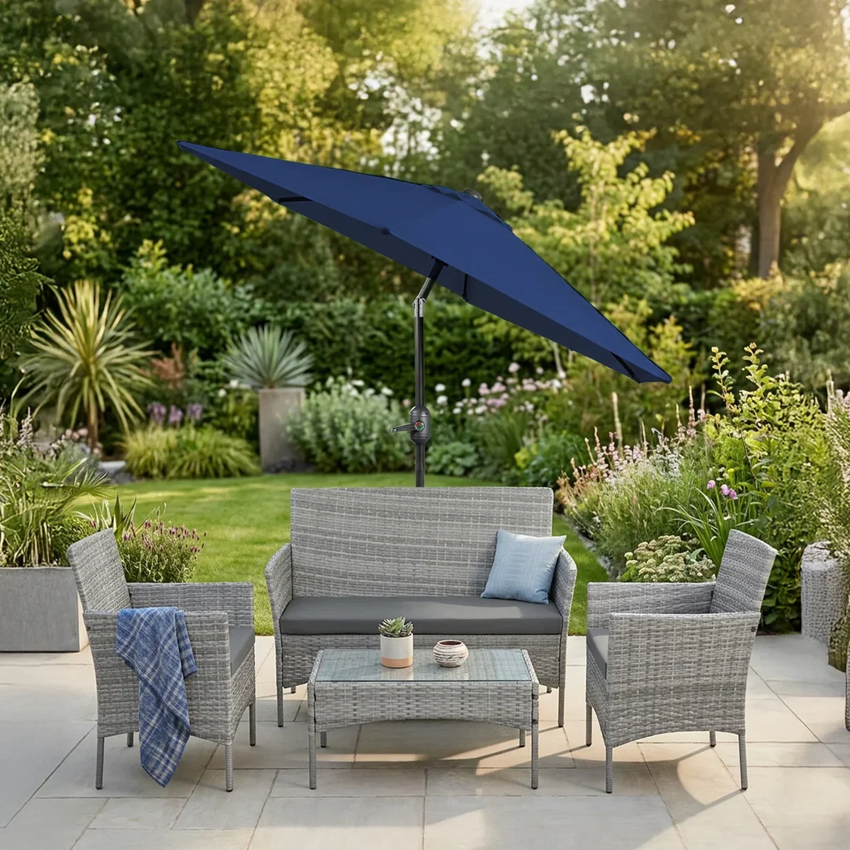 Tilting Parasol Umbrella - Navy – image 8