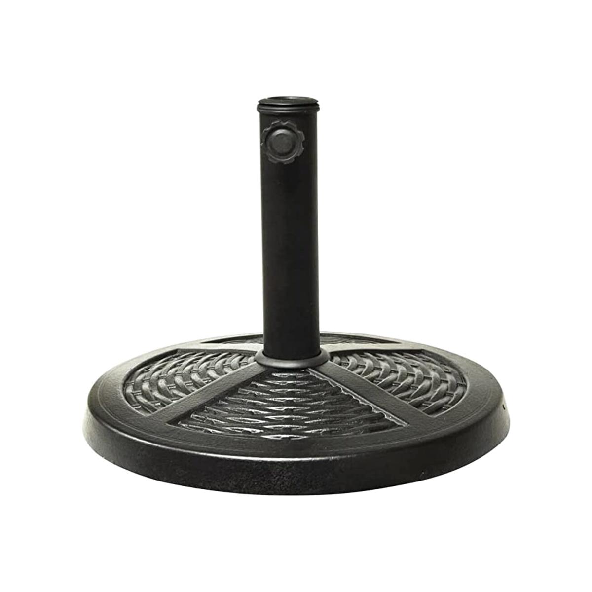 Rattan Effect Garden Parasol Umbrella Base 10kg - Black – image 1