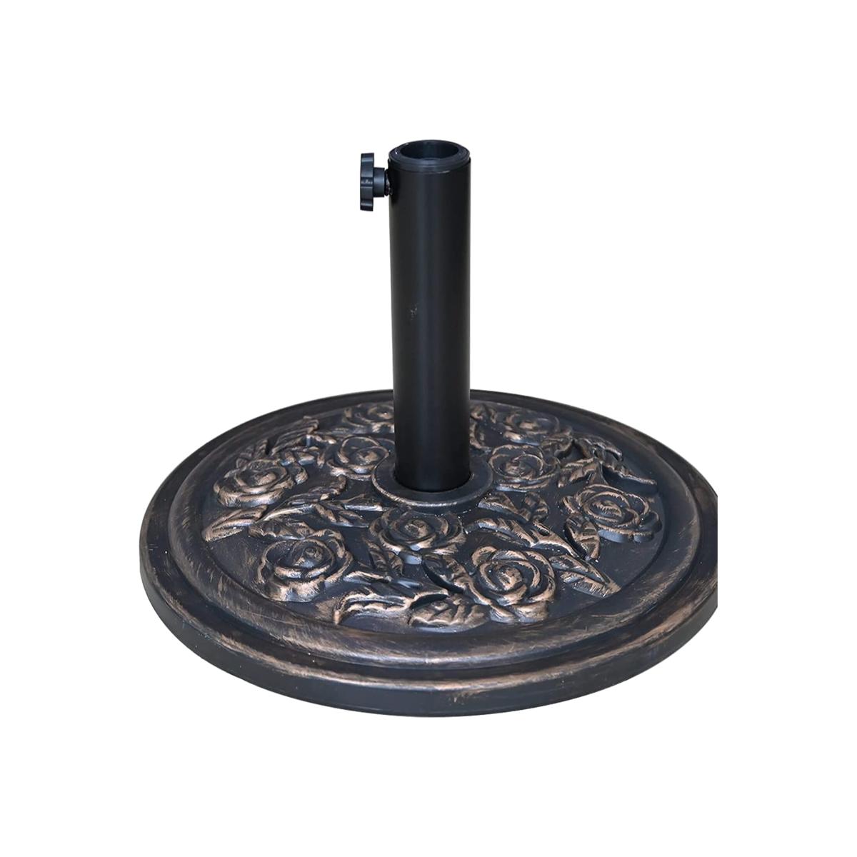 Ram 10kg Heavy Duty Cast Cement Parasol Base - Black