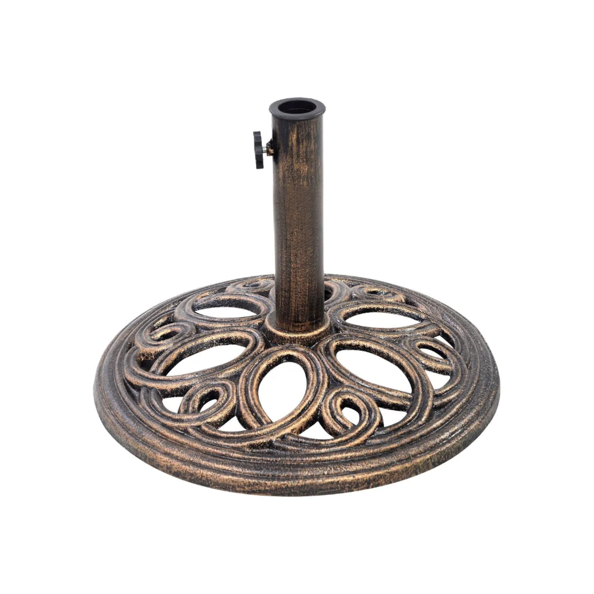 Cast Iron Round Parasol Base - Brown – image 1
