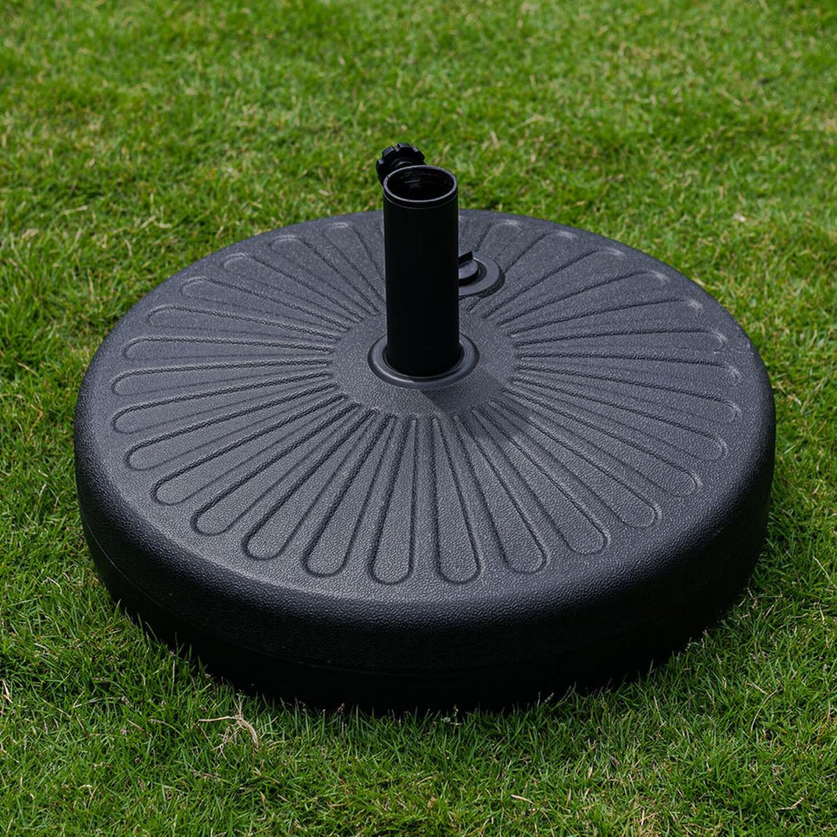 Heavy-duty Round Umbrella Stand Garden Parasol Base - Black – image 1