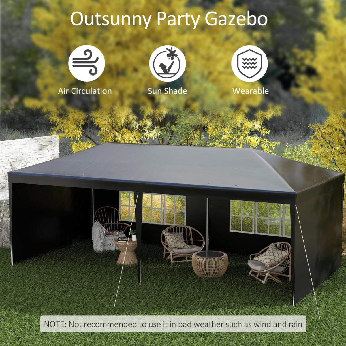 Party Gazebo Canopy - Black – image 6