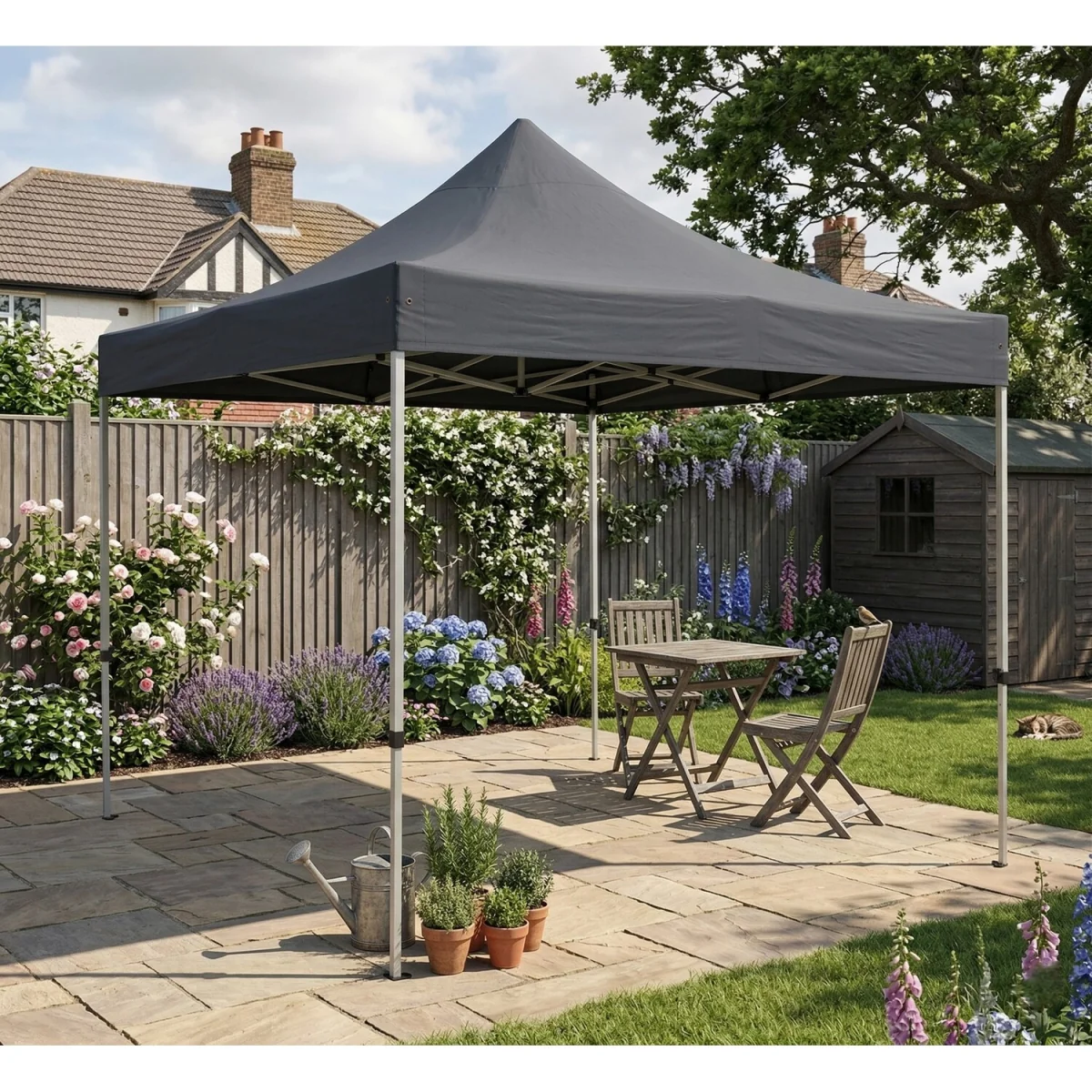 Primrose Pop Up Gazebo 3m x 3m Garden Marquee Waterproof UV Resistant Grey - Grey – image 7
