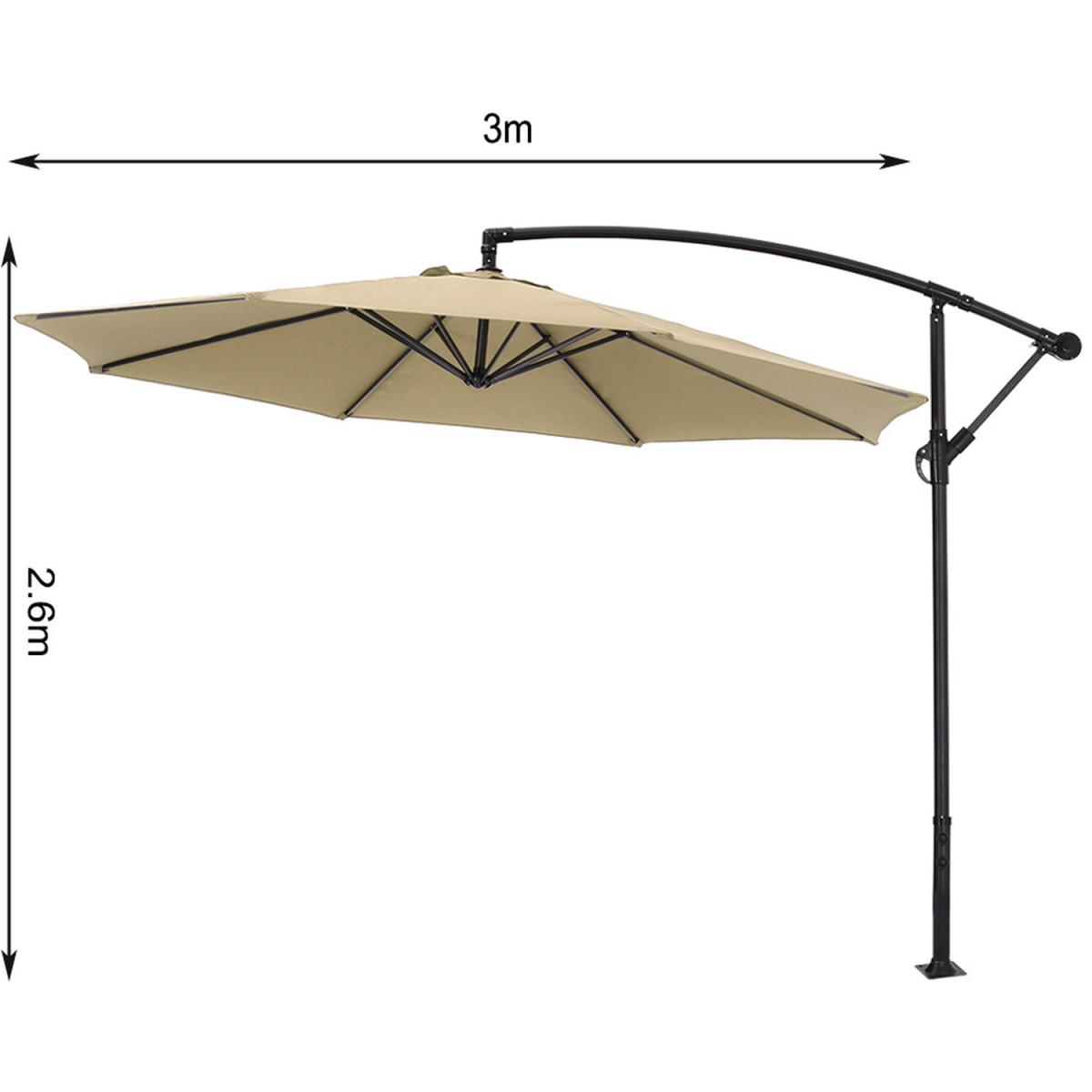 3M Cantilever Parasol with Umbrella Base - Wine Red – image 12