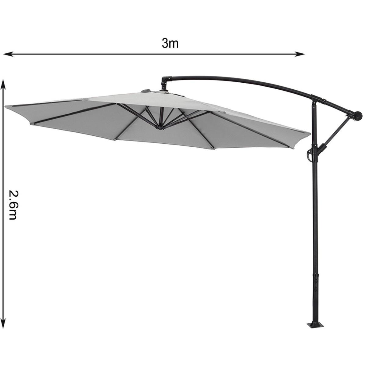 3M Cantilever Parasol with Umbrella Base - Wine Red – image 17