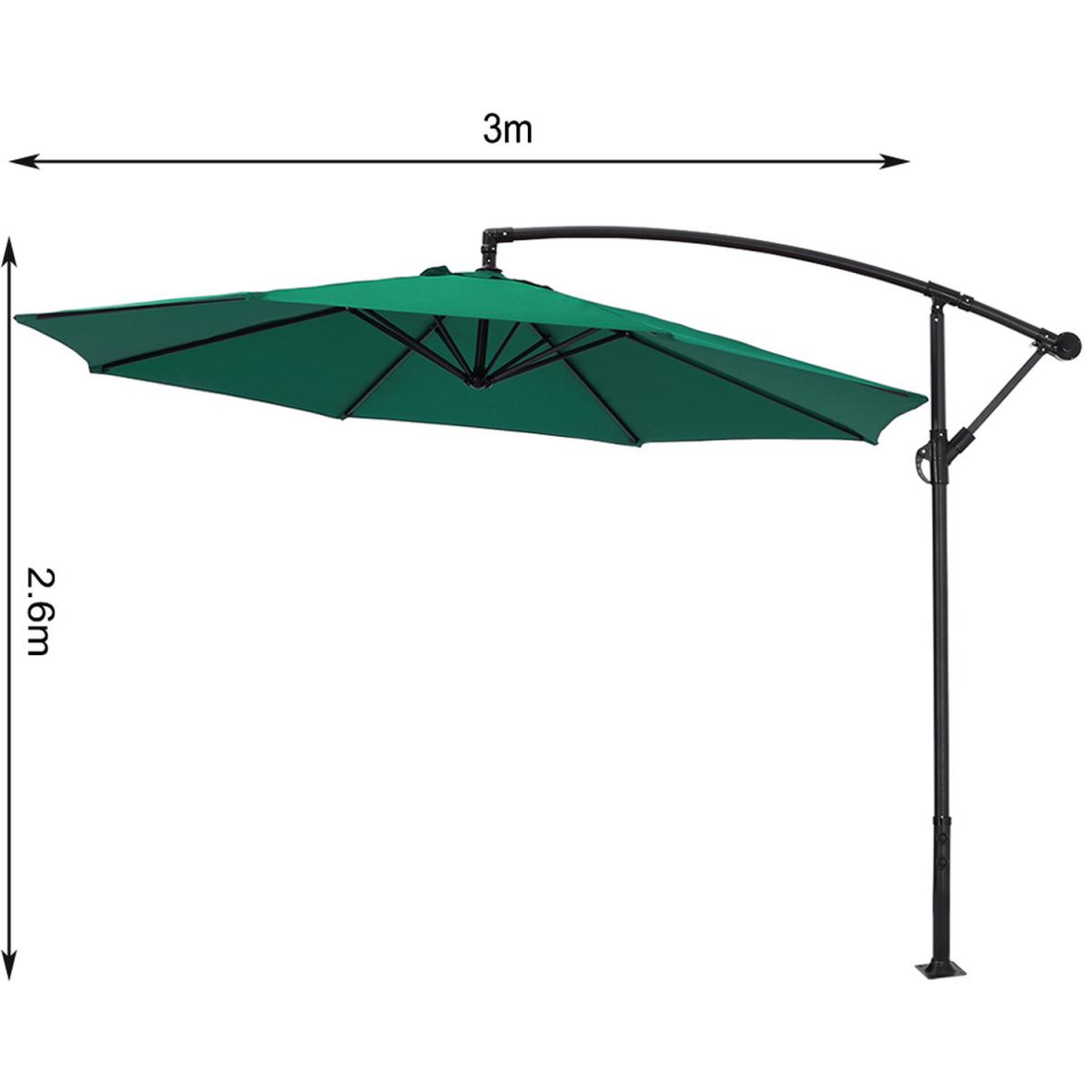 3M Cantilever Parasol with Umbrella Base - Wine Red – image 28