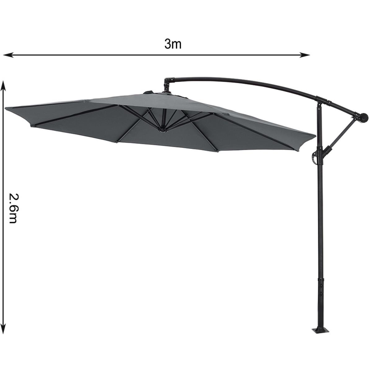 3M Cantilever Parasol with Umbrella Base - Wine Red – image 29