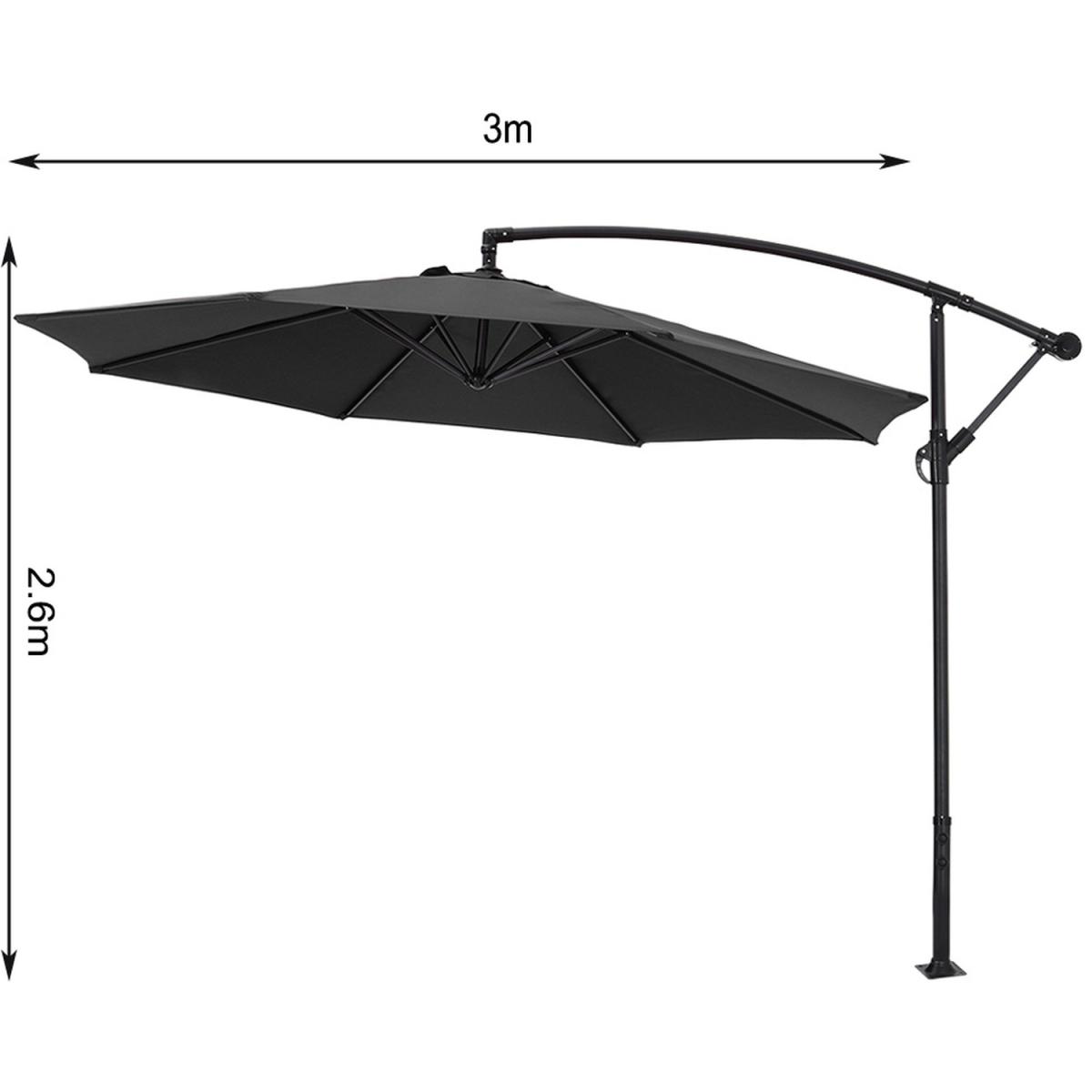 3M Cantilever Parasol with Umbrella Base - Wine Red – image 30