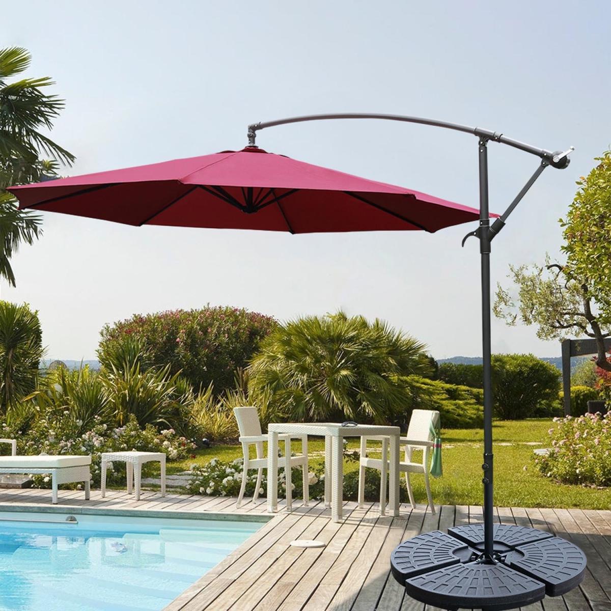 3M Cantilever Parasol with Umbrella Base - Wine Red – image 6