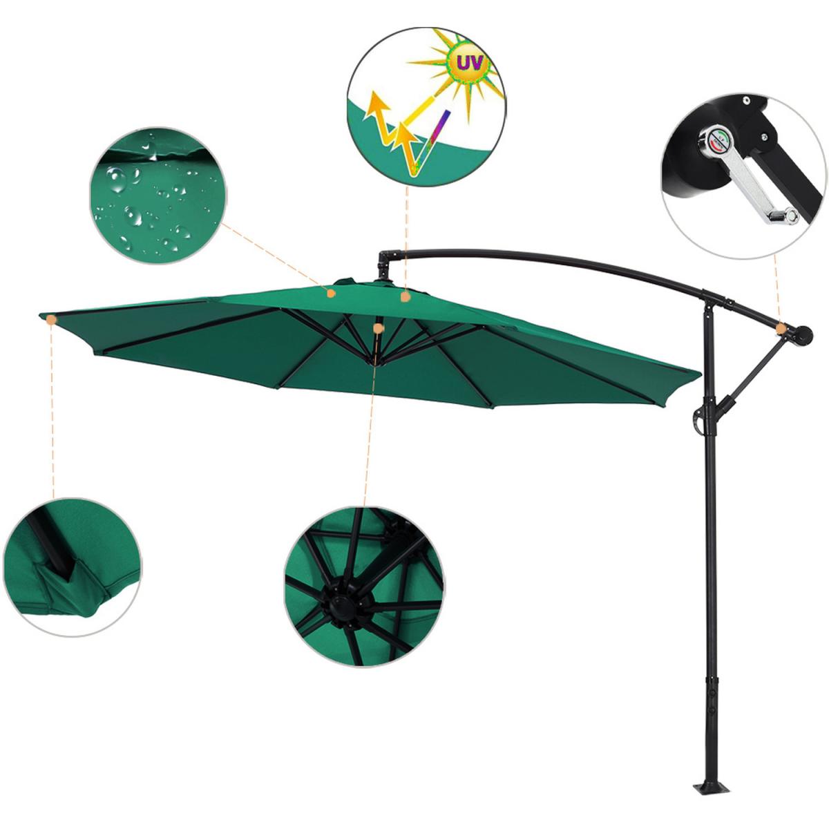 3M Cantilever Parasol with Umbrella Base - Wine Red – image 9