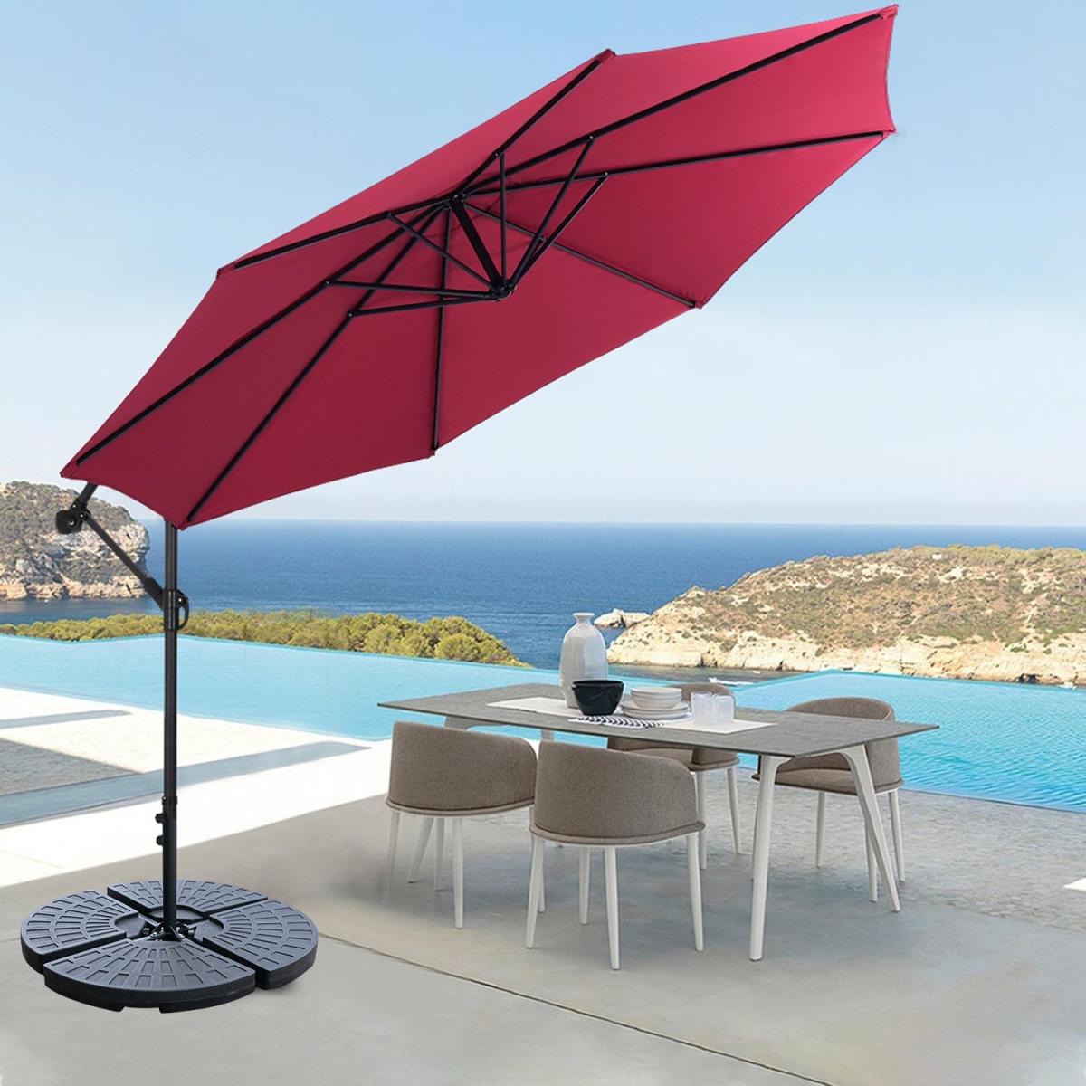 3M Cantilever Parasol with Umbrella Base - Wine Red – image 1