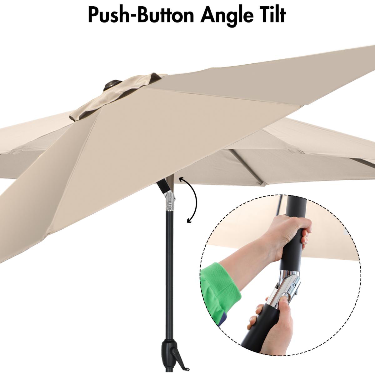 2.7m Tilt Garden Parasol - Beige – image 3