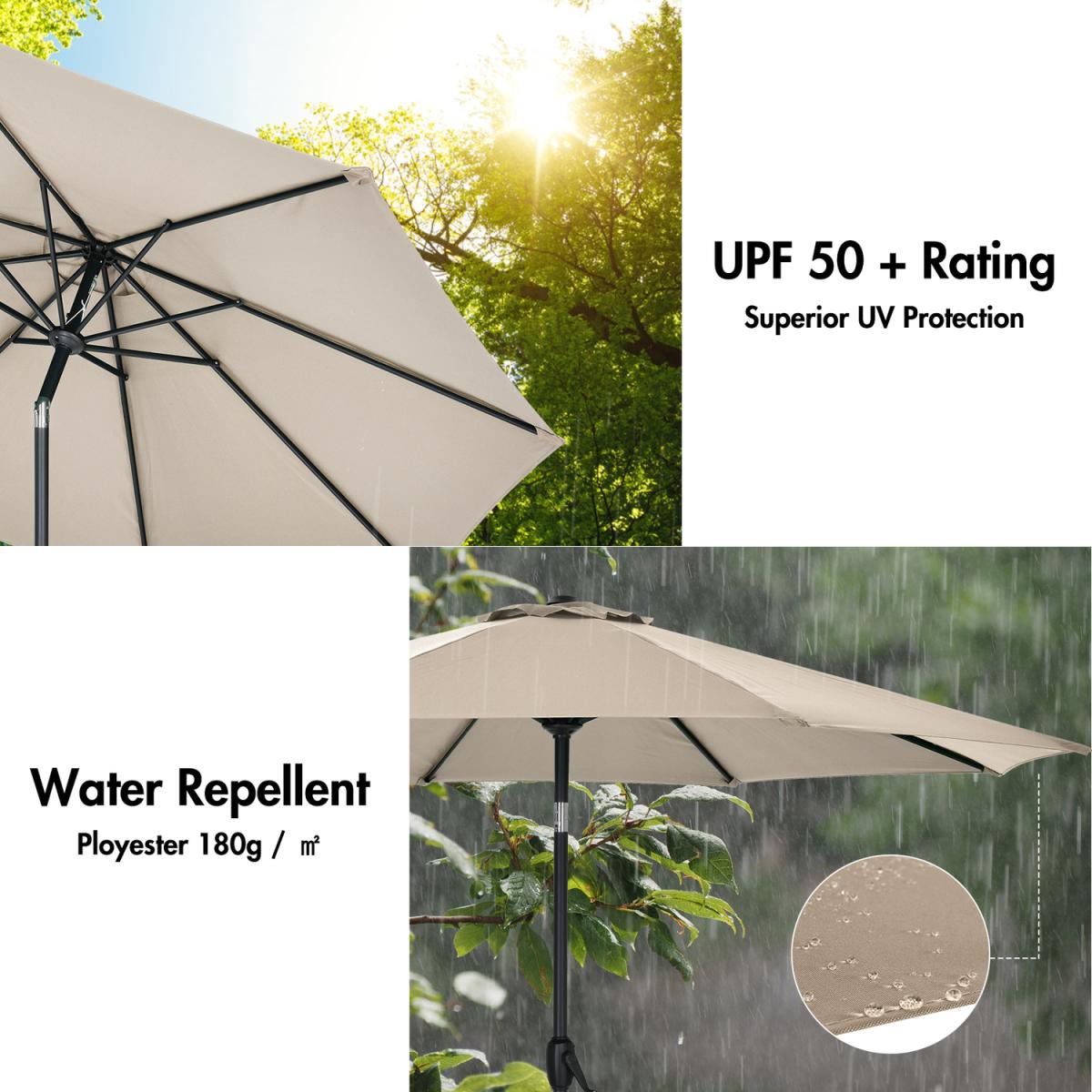 2.7m Tilt Garden Parasol - Beige – image 7