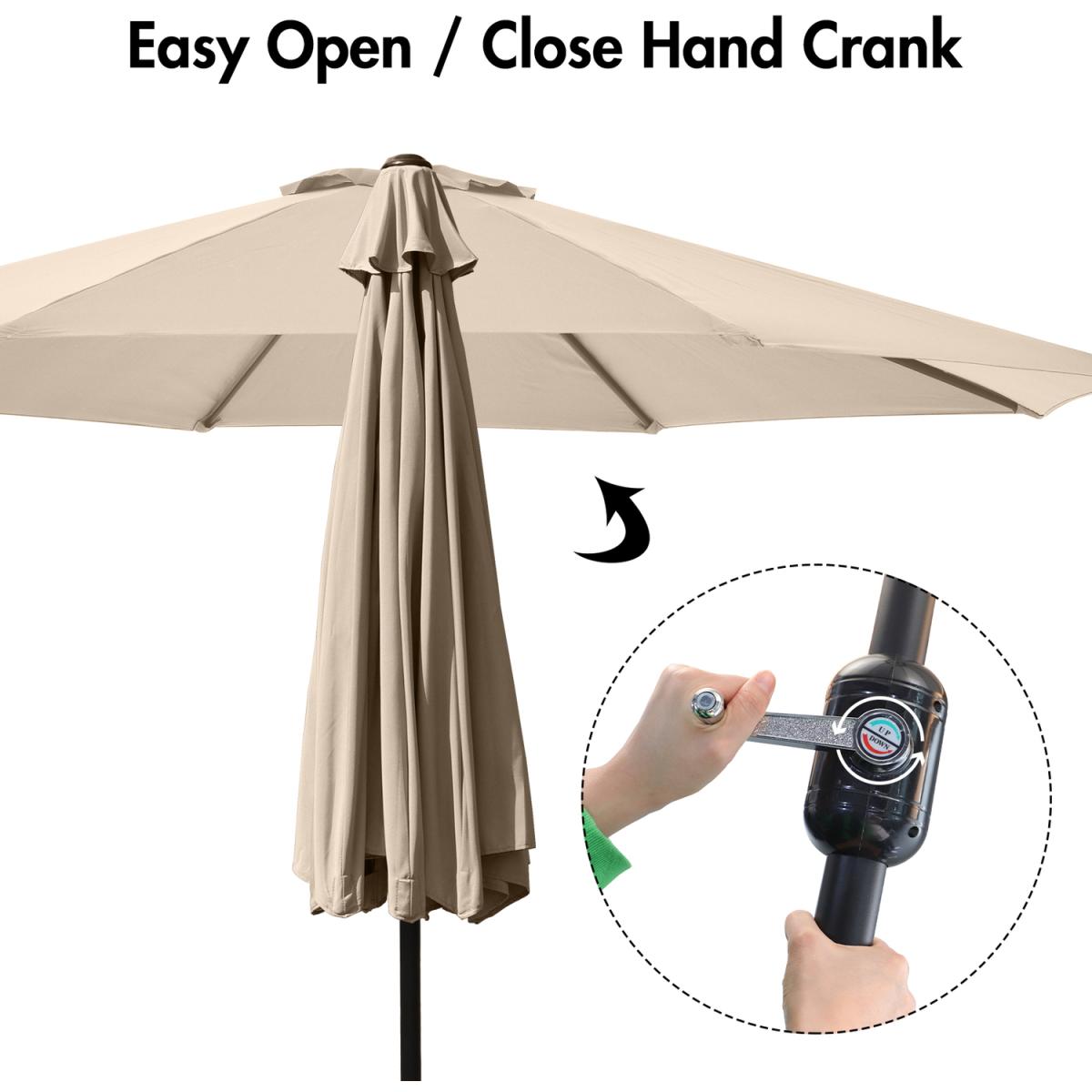2.7m Tilt Garden Parasol - Beige – image 9