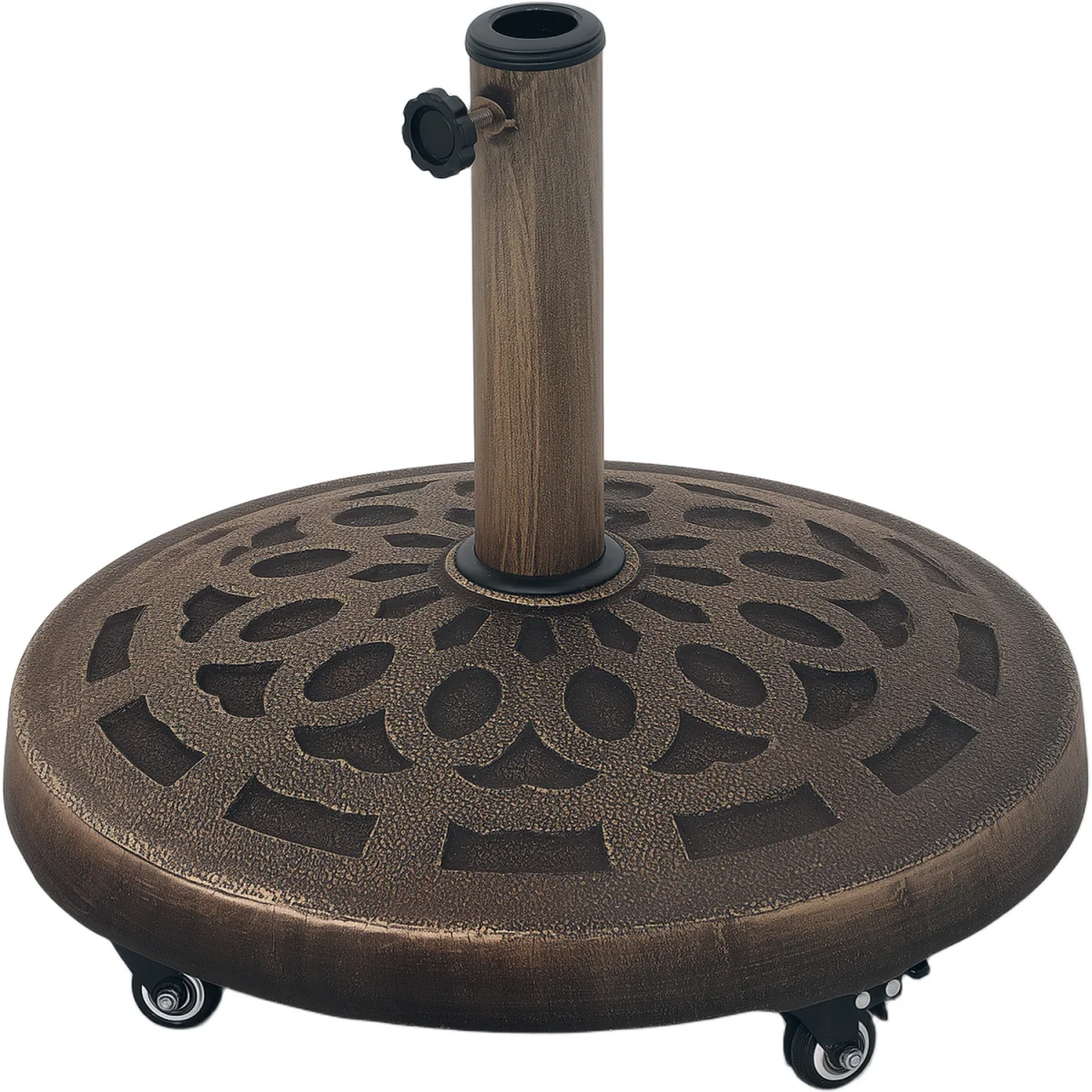 Outsunny 21kg Garden Parasol Base with Wheels - Bronze Tone – image 2