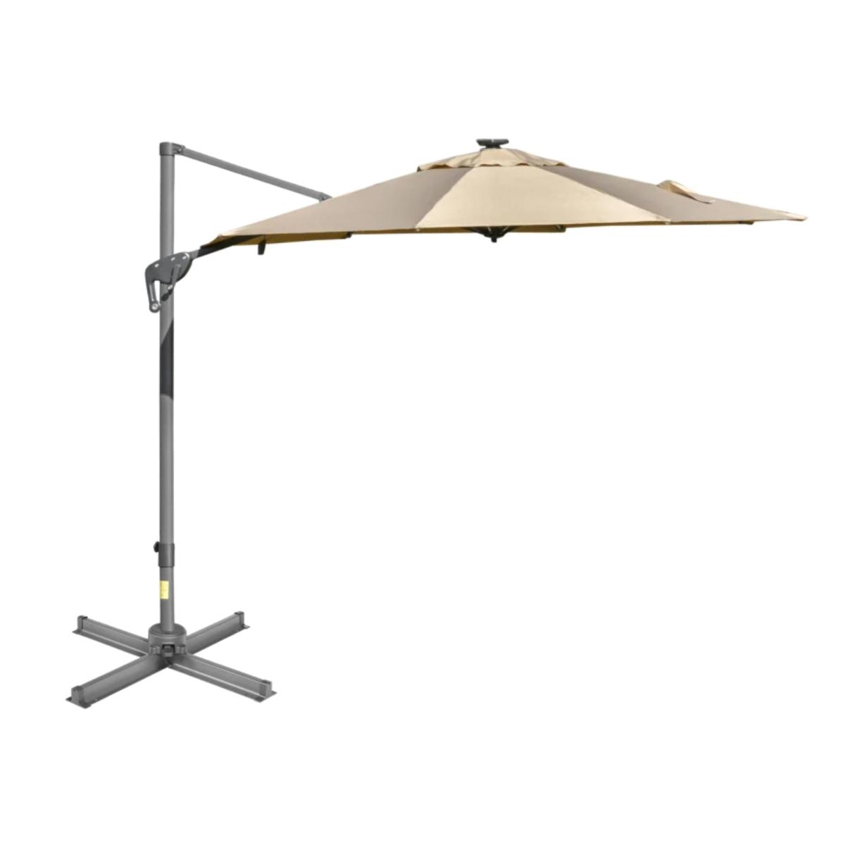 Patio Tilt LED Parasol - White